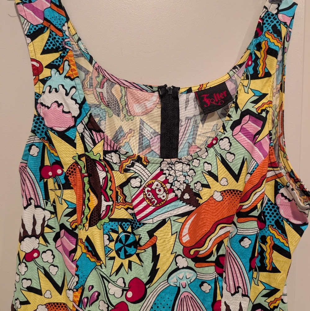 Folter Good Enough to Eat A-Line Vibrant Multicolor Sleeveless Dress XL - Picture 3 of 8